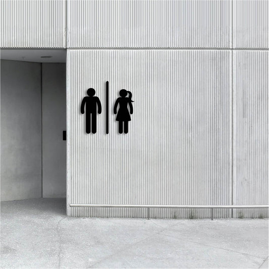 MEN WOMEN BATHROOM SIGN METAL WALL ART