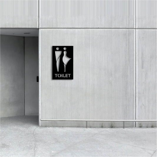 MAN AND WOMAN TOILET SIGN METAL WALL ART