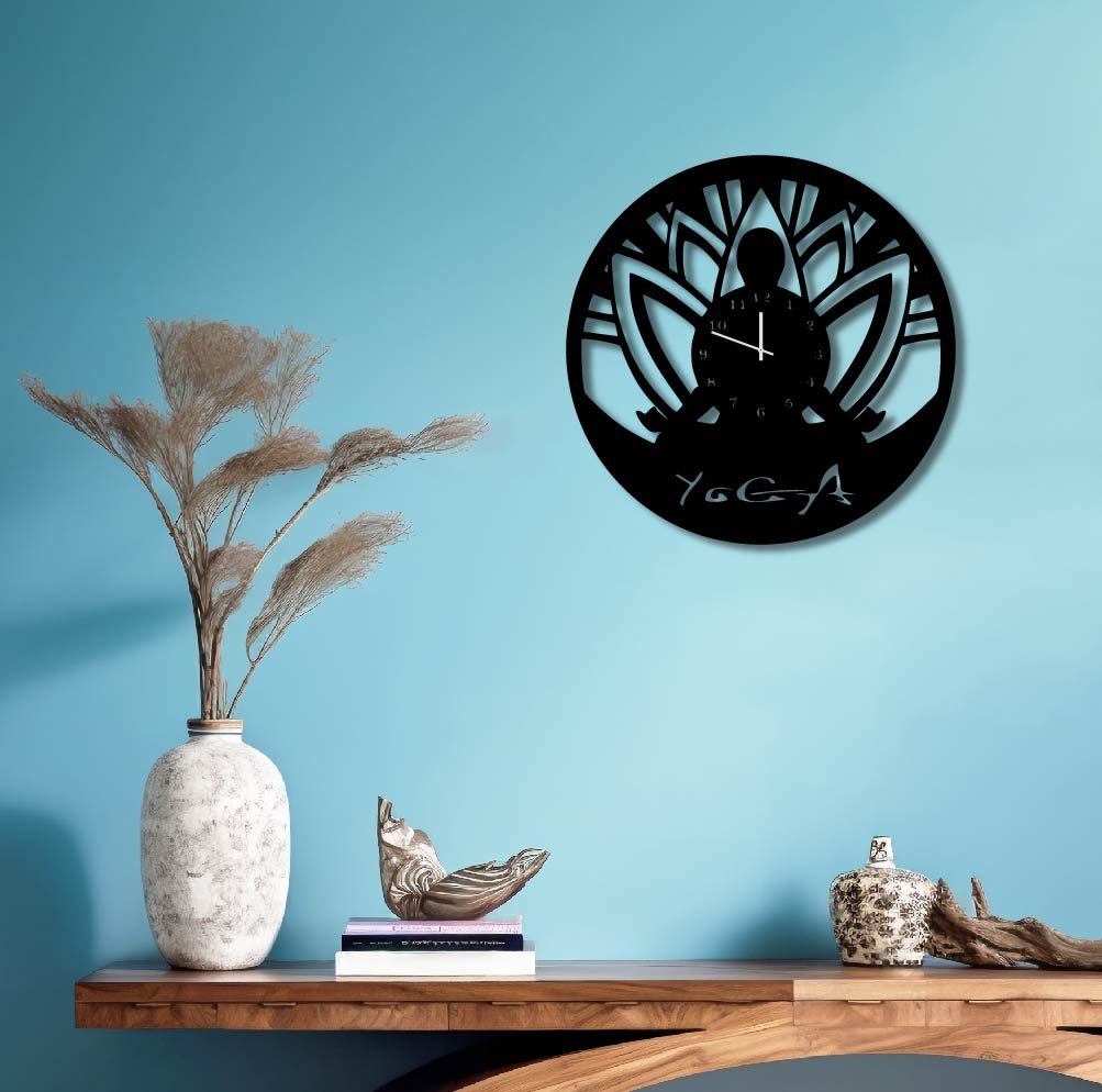YOGA METAL WALL ART CLOCK