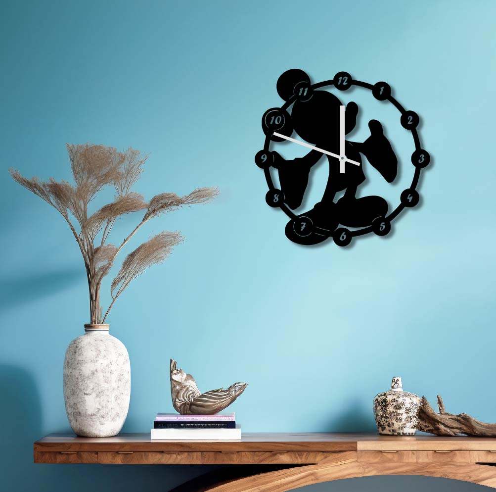 MICKEY MOUSE METAL WALL ART CLOCK