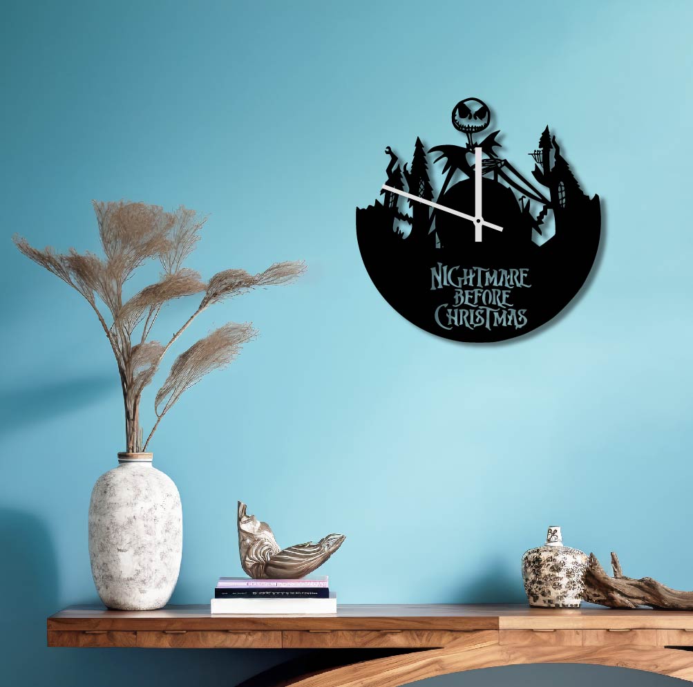 NIGHTMARE BEFORE CHRISTMAS METAL WALL ART CLOCK