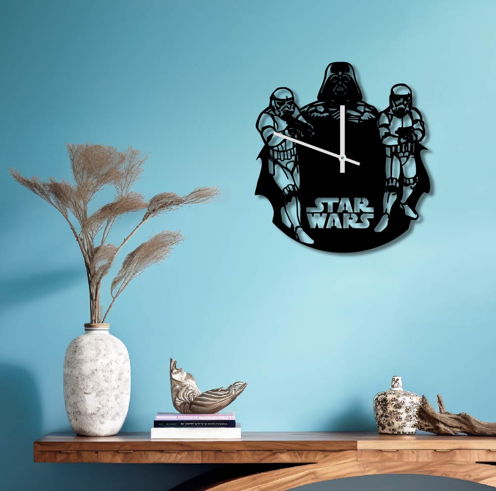 DARTH VADER STORMTROOPERS METAL WALL ART CLOCK