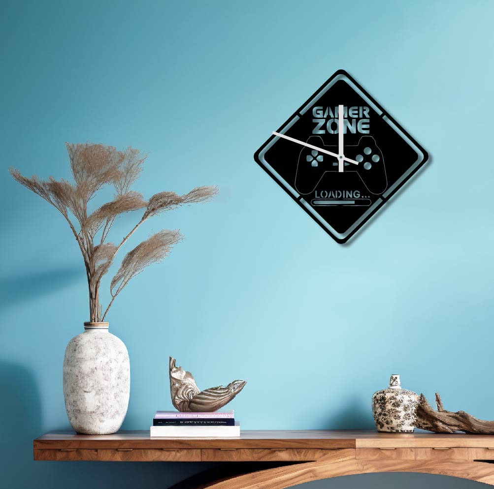 GAMER ZONE LOADING METAL WALL ART CLOCK