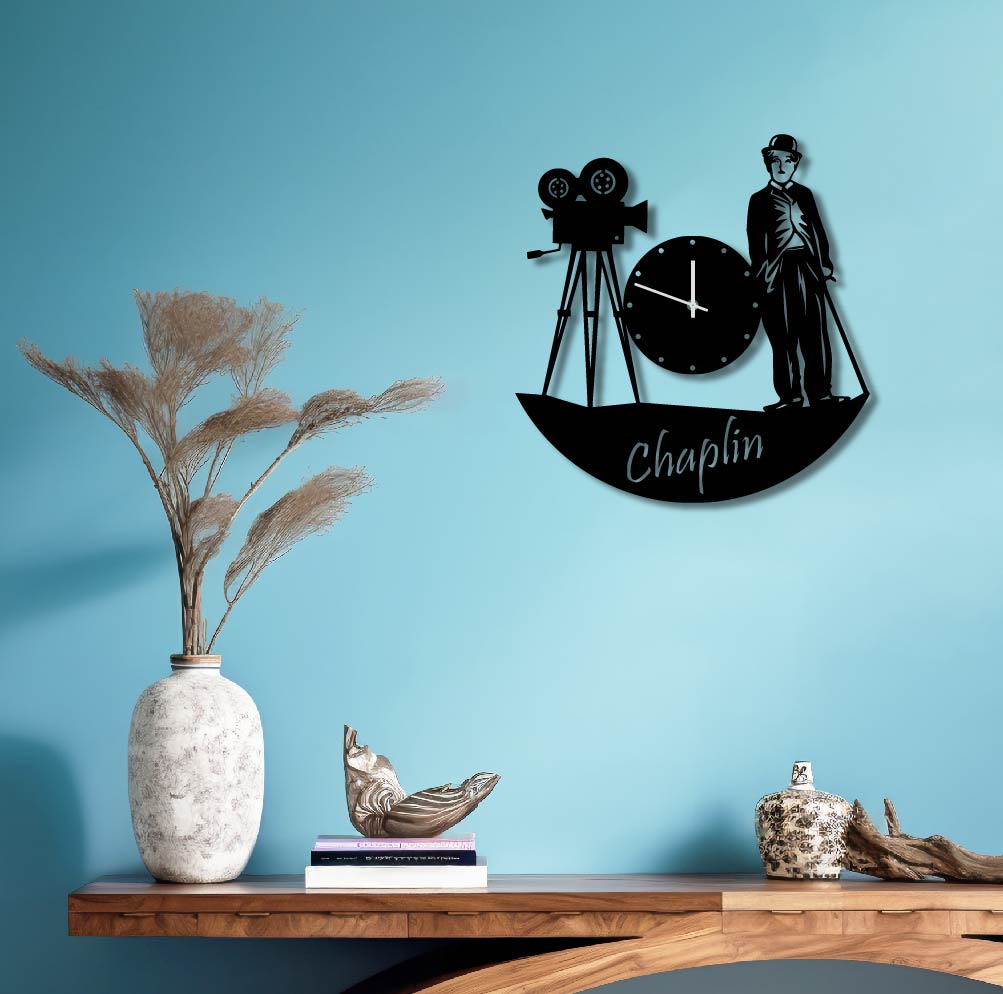 CHARLIE CHAPLIN METAL WALL ART CLOCK