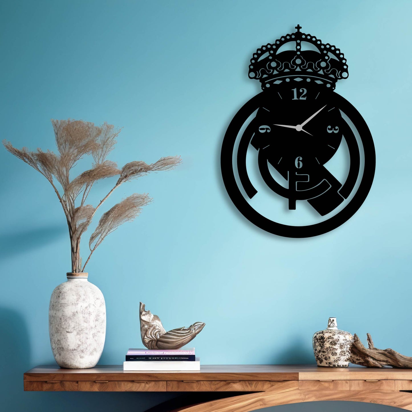 REAL MADRID CLOCK METAL WALL ART