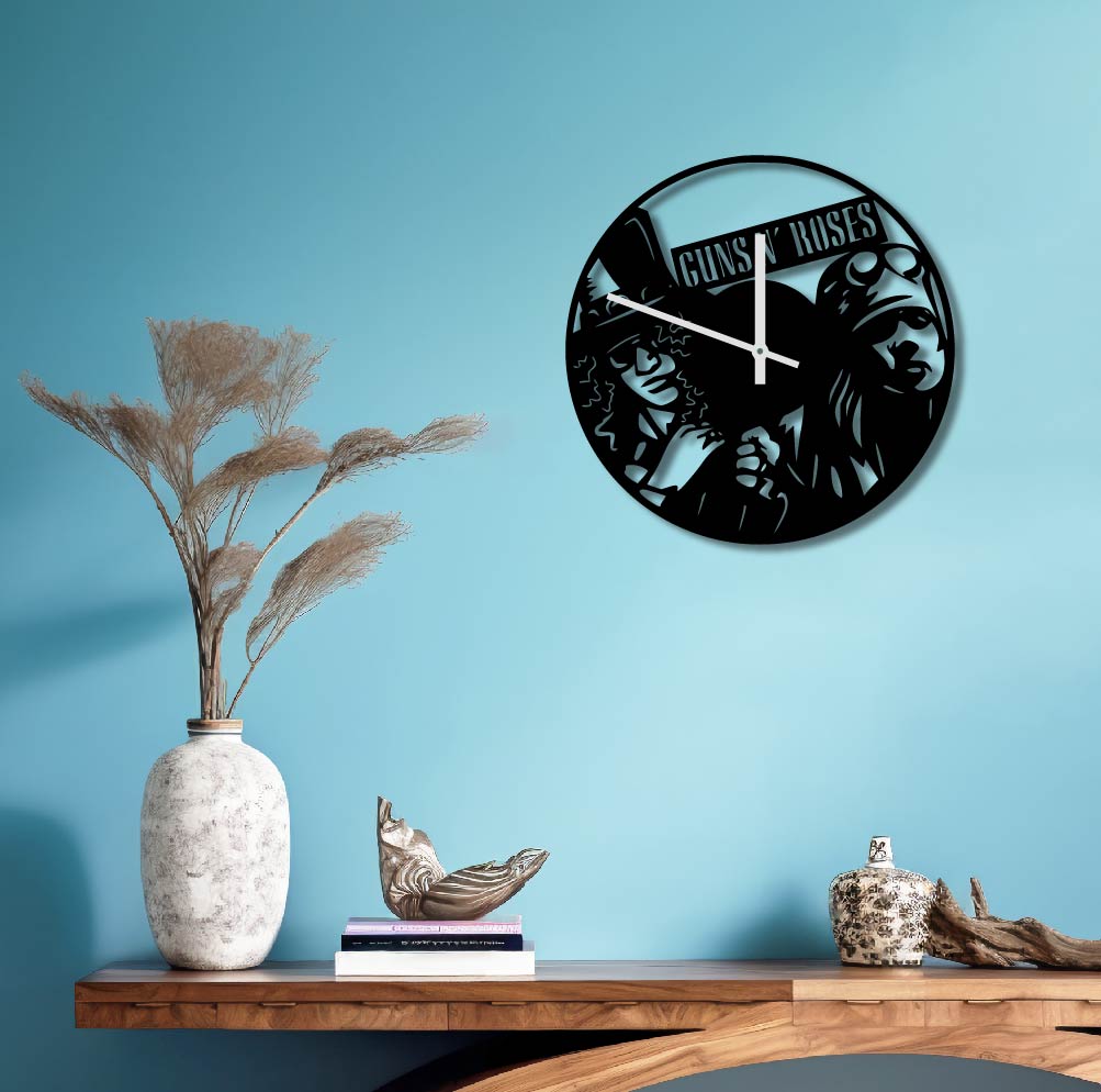 GUNS N ROSES METAL WALL ART CLOCK