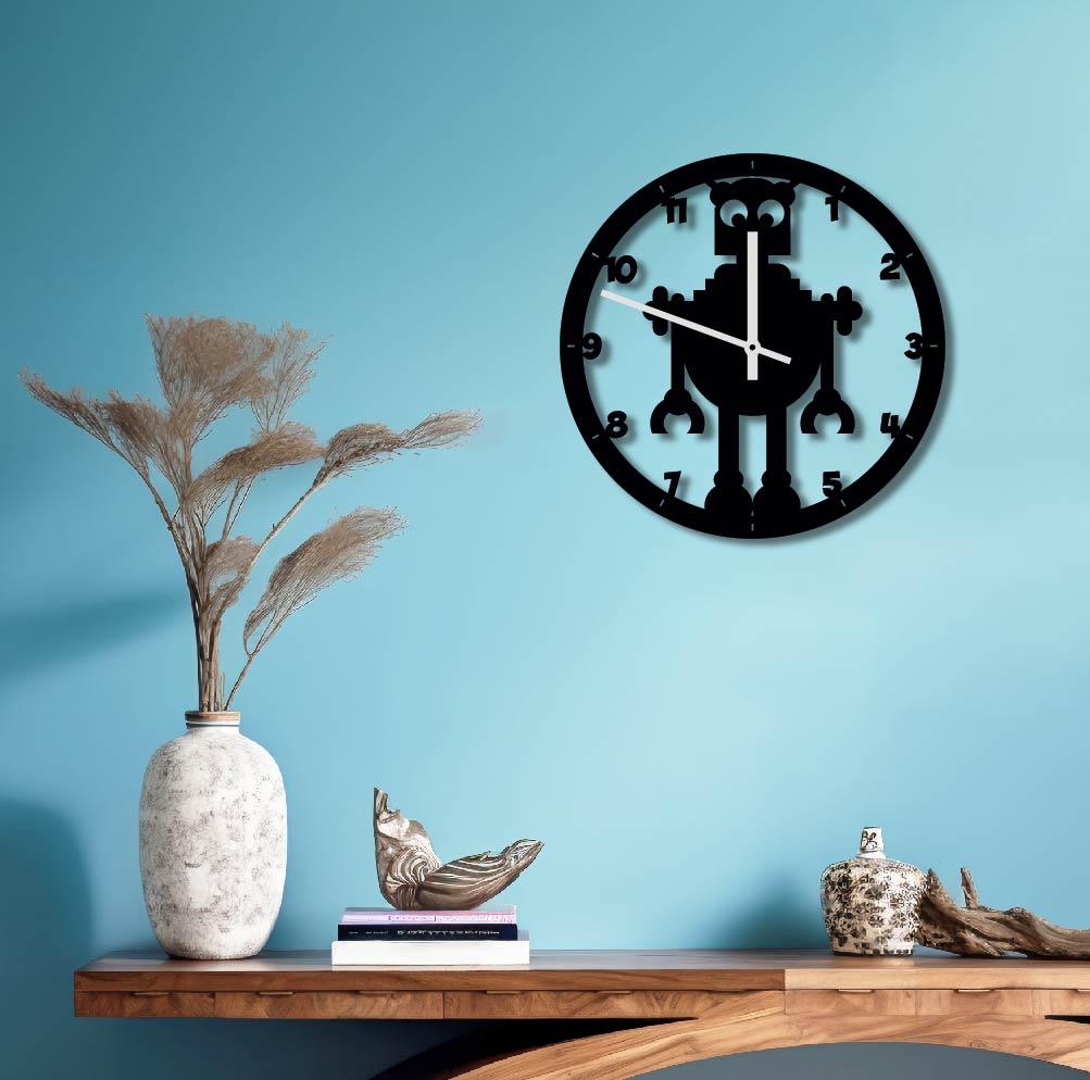 ROBOT METAL WALL ART CLOCK