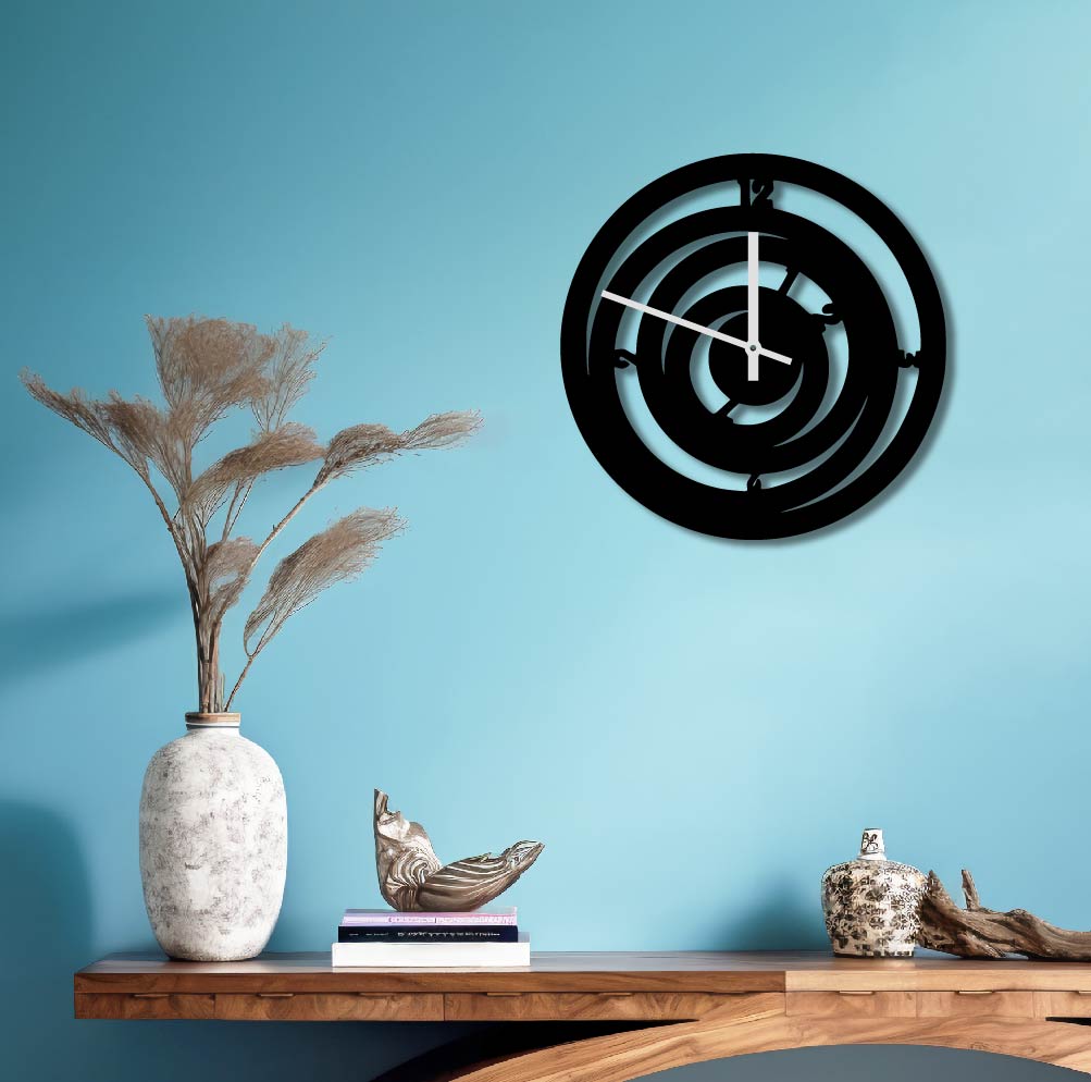 UNEVEN CIRCLES METAL WALL ART CLOCK
