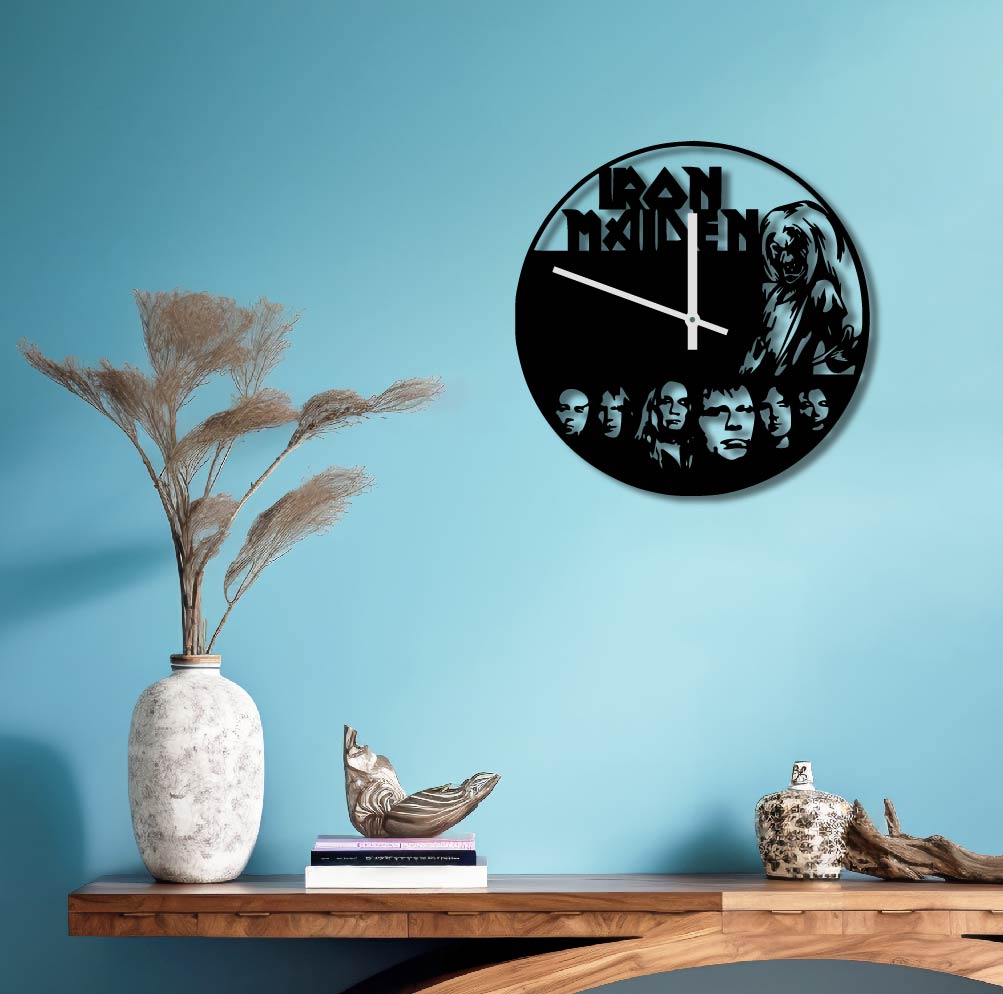 IRON MAIDEN LOGO METAL WALL ART CLOCK
