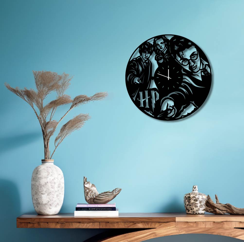 HARRY POTTER TRIO PATTERN METAL WALL ART CLOCK