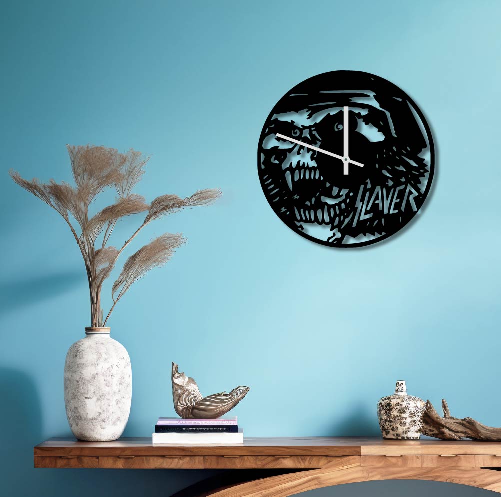 SLAYER BAND METAL WALL ART CLOCK