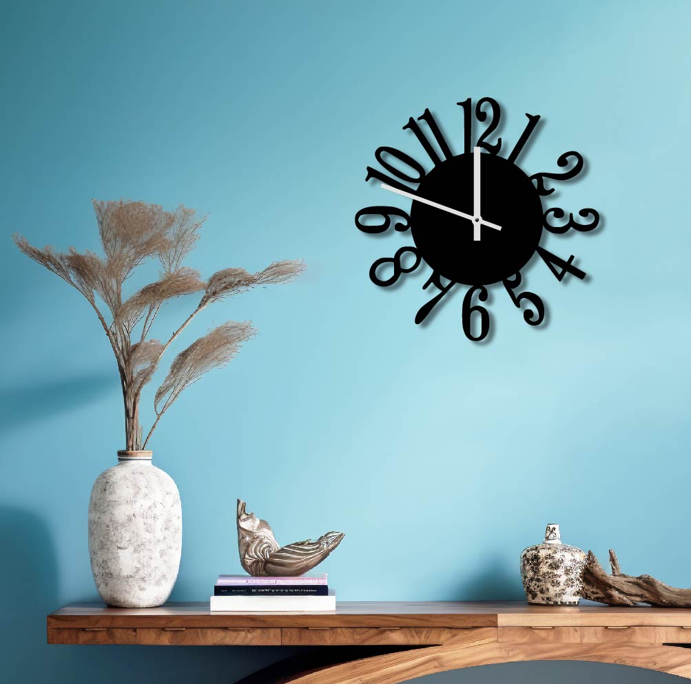 BIG NUMBERS METAL WALL ART CLOCK 2