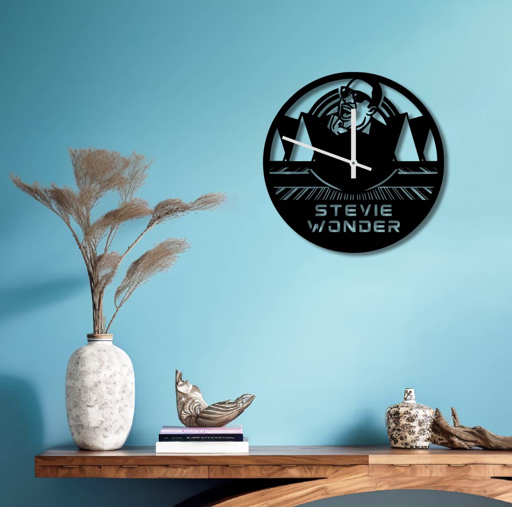 STEVIE WONDER METAL WALL ART CLOCK