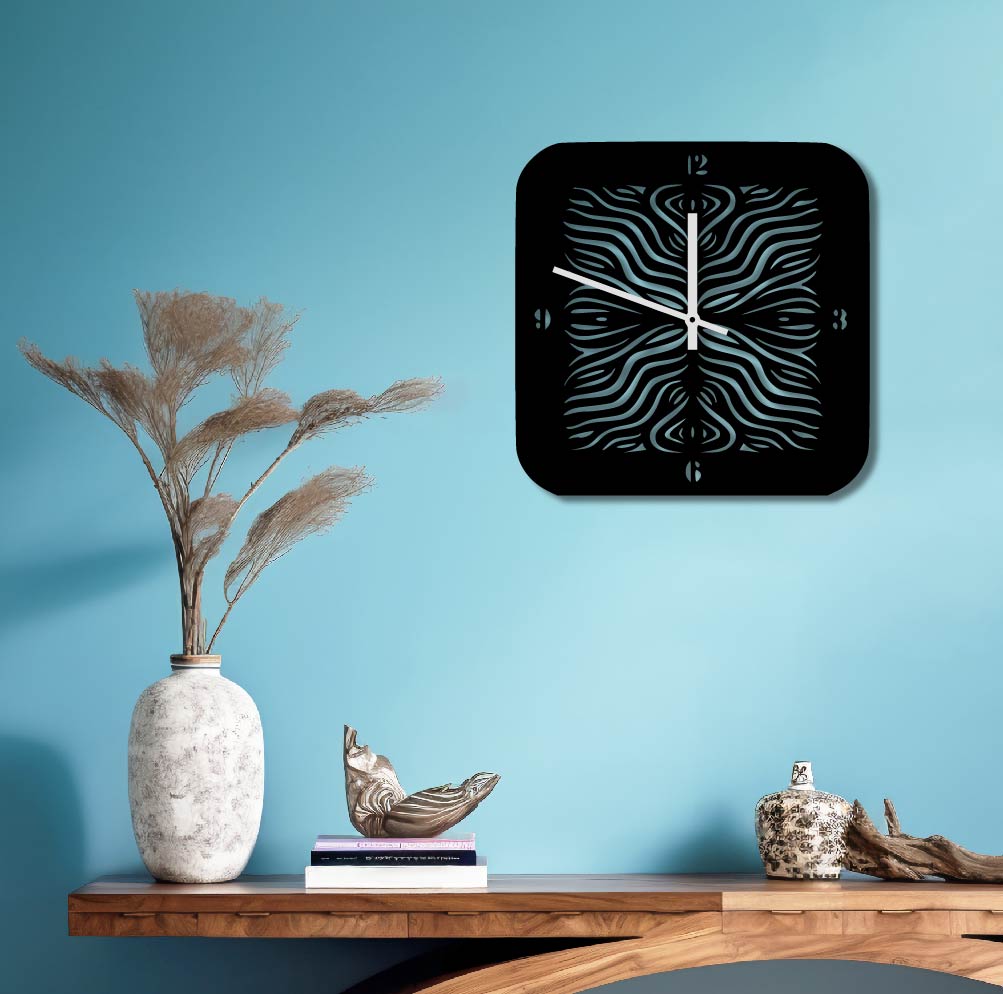 SQUARE SYMMETRY WALL ART CLOCK