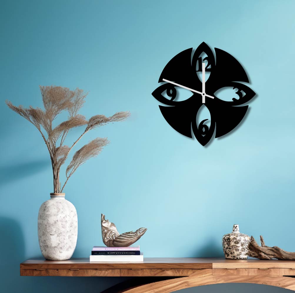 FLOWER CUTOUT METAL WALL ART CLOCK