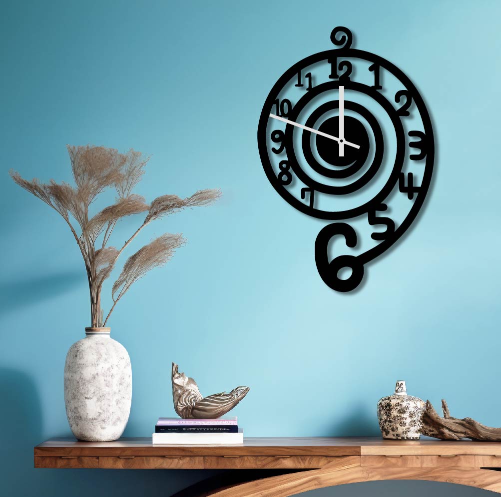 SHELL METAL WALL ART CLOCK
