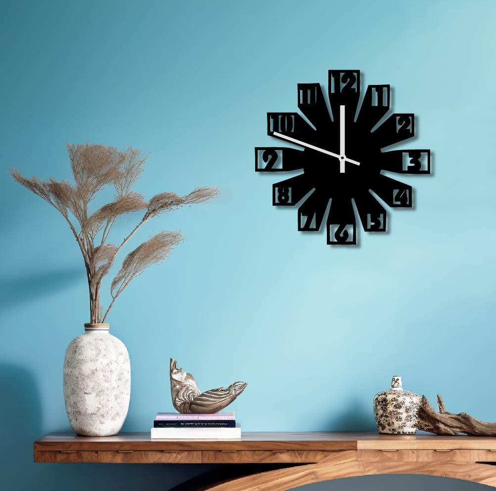 3D BLOCKS METAL WALL ART CLOCK