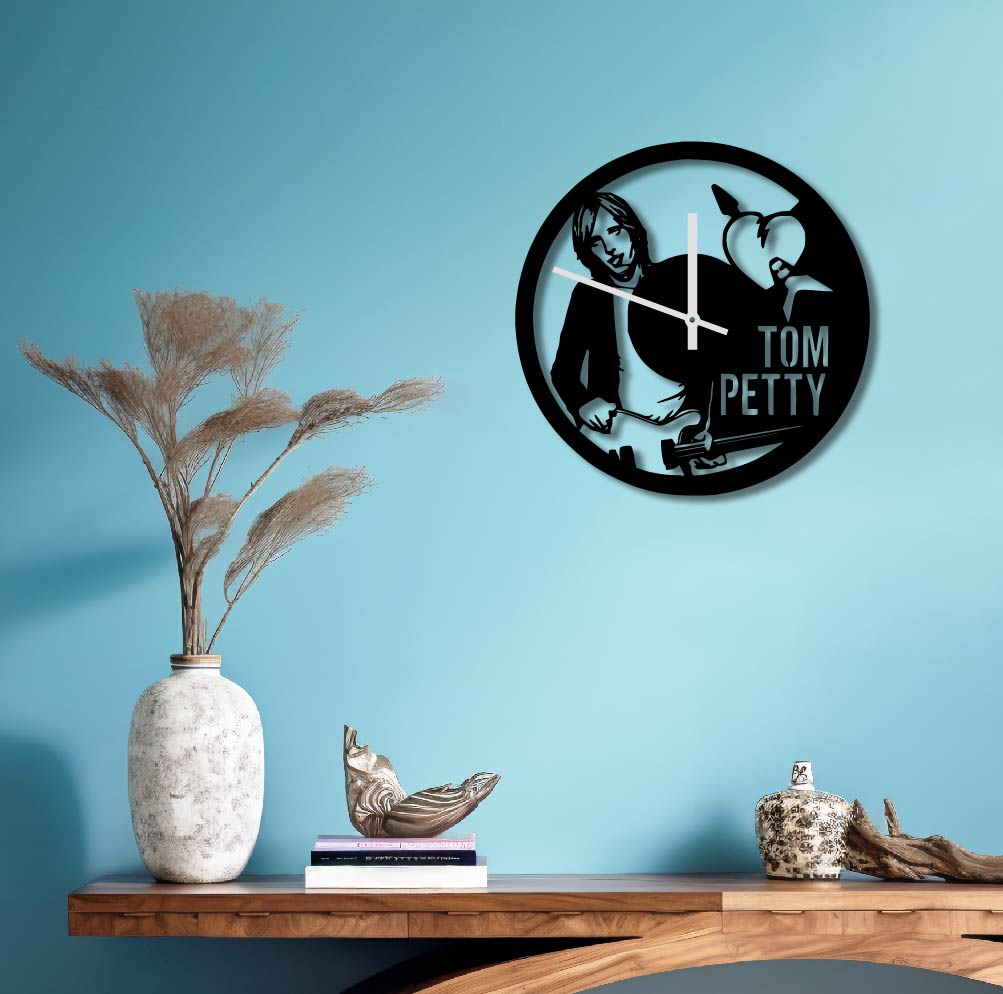 TOM PETTY METAL WALL ART CLOCK