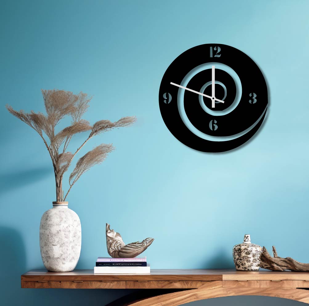 SWIRL METAL WALL ART CLOCK