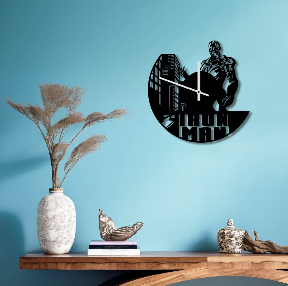 IRONMAN CITY METAL WALL ART CLOCK