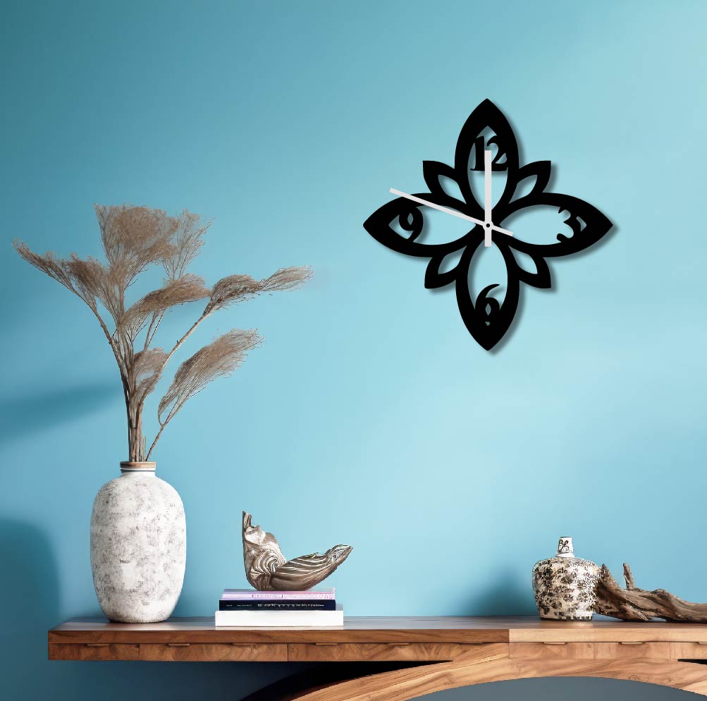 FLOWER METAL WALL ART CLOCK