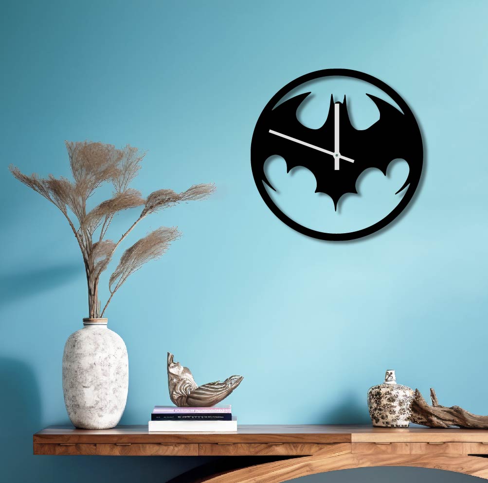BATMAN LOGO METAL WALL ART CLOCK