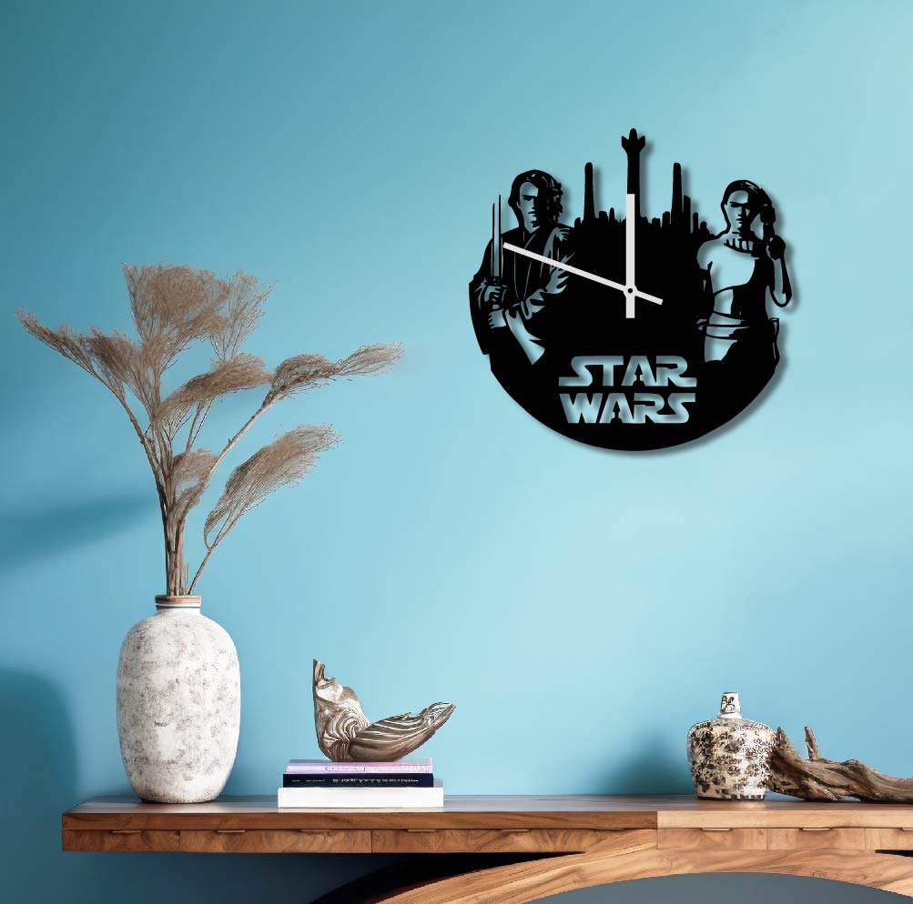 STAR WARS JEDI METAL WALL ART CLOCK