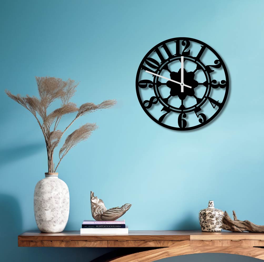 BIG NUMBERS METAL WALL ART CLOCK