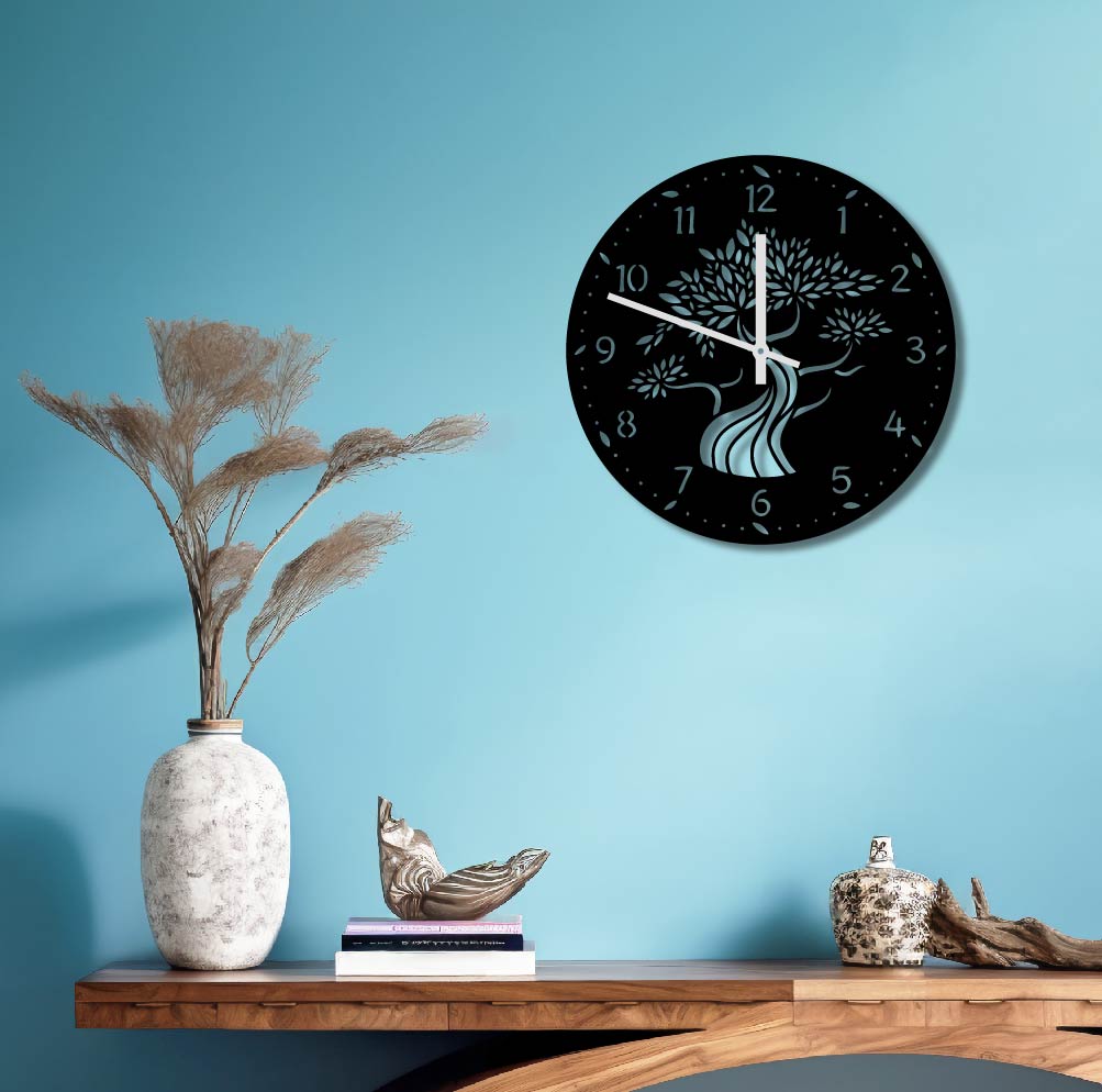 TREE METAL WALL ART CLOCK