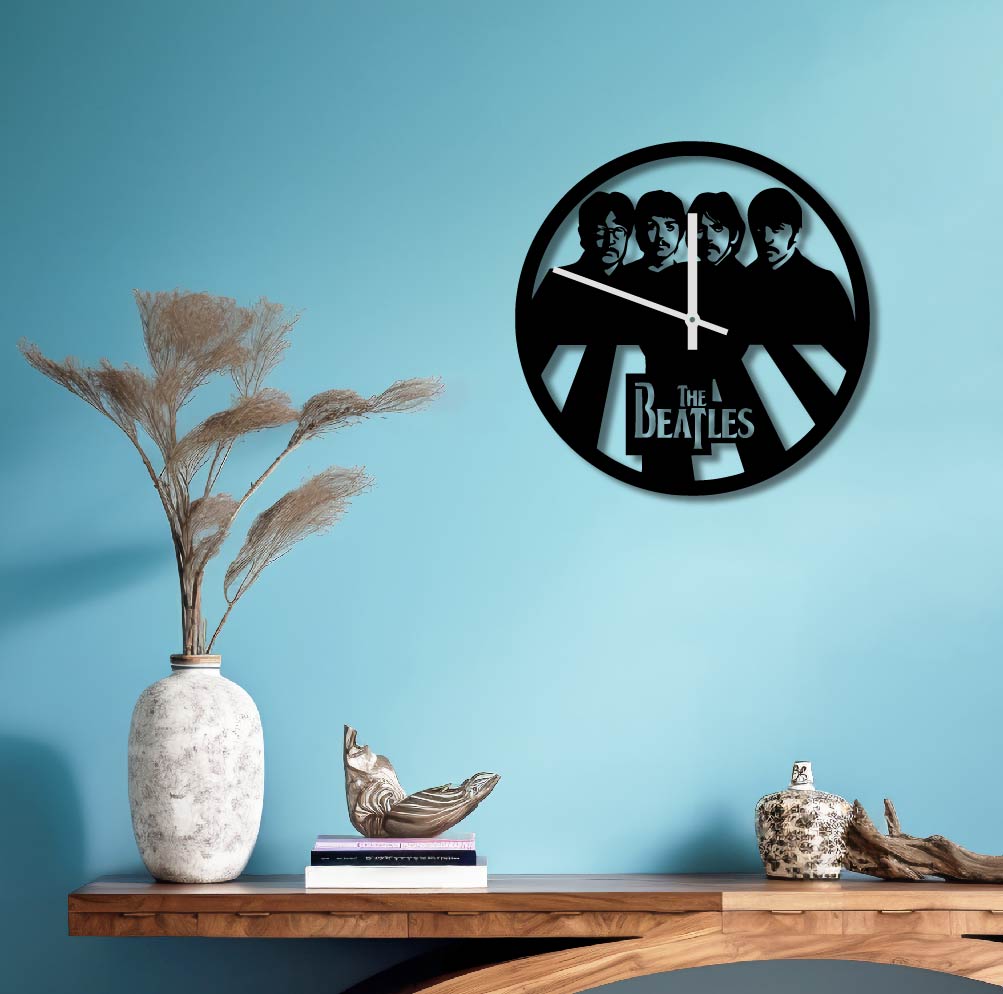 THE BEATLES METAL WALL ART CLOCK