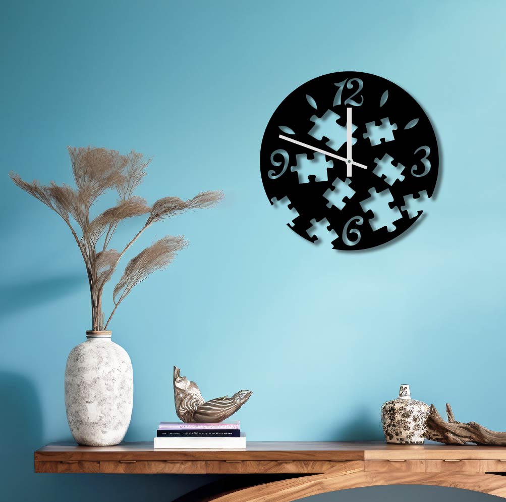 PUZZLE METAL WALL ART CLOCK
