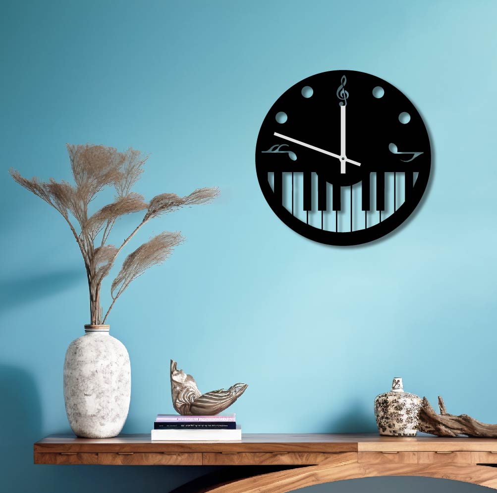 PIANO METAL WALL ART CLOCK