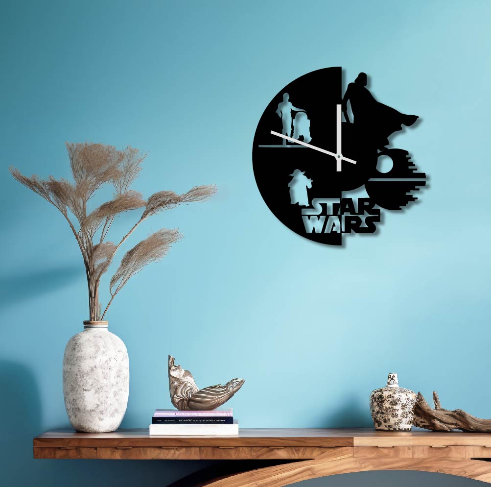 STAR WARS CUTOUT METAL WALL ART CLOCK