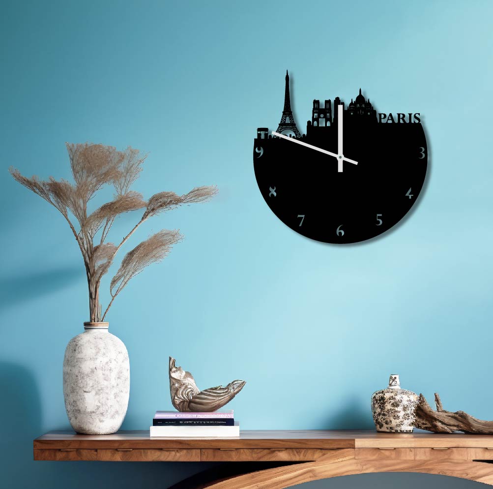 PARIS METAL WALL ART CLOCK