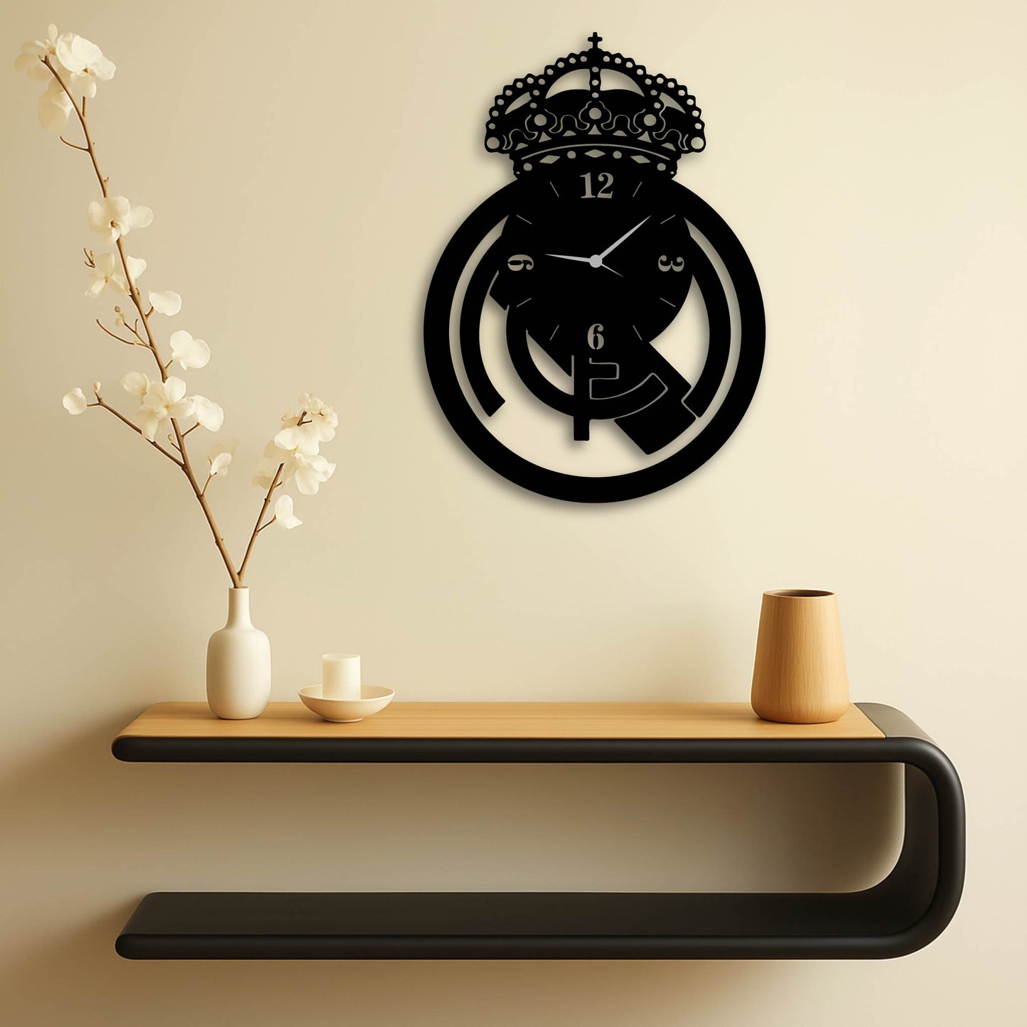 REAL MADRID CLOCK METAL WALL ART