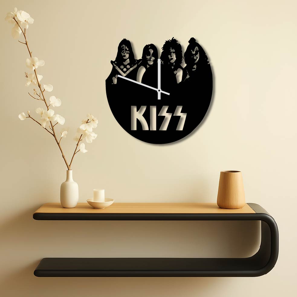 KISS LOGO METAL WALL ART CLOCK