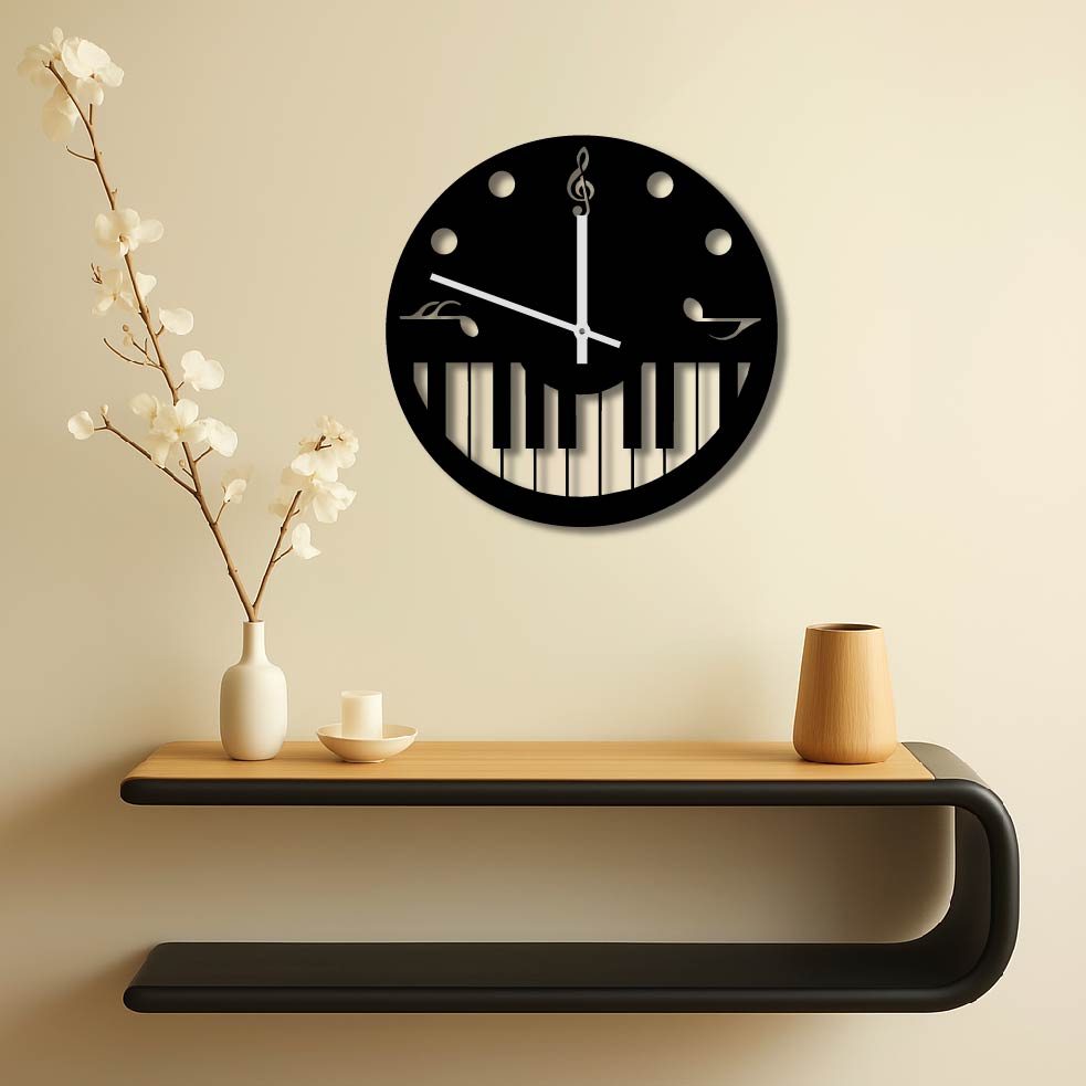 PIANO METAL WALL ART CLOCK
