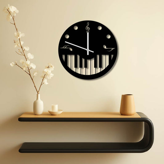 PIANO METAL WALL ART CLOCK