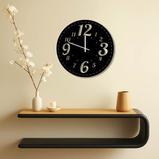 BOLD NUMBERS CUTOUT METAL WALL ART CLOCK