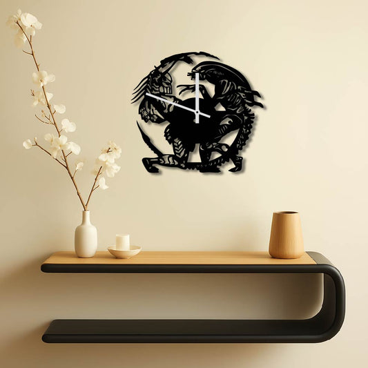 ALIEN VS PREDATOR METAL WALL ART CLOCK