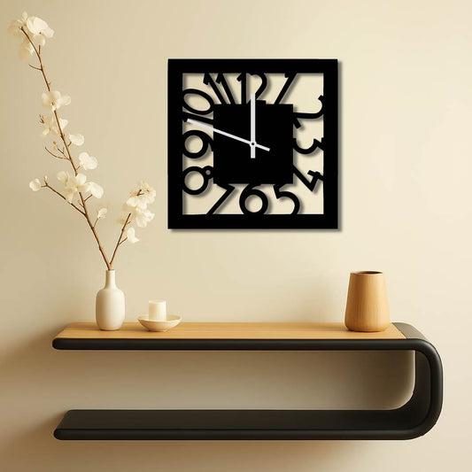 SQUARE FRAME METAL WALL ART CLOCK