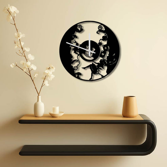 RABBIT HOLE METAL WALL ART CLOCK