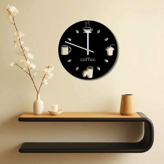 COFFEES METAL WALL ART CLOCK
