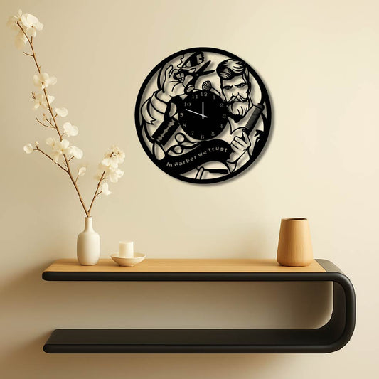 BARBER SHOP 5 METAL WALL ART CLOCK