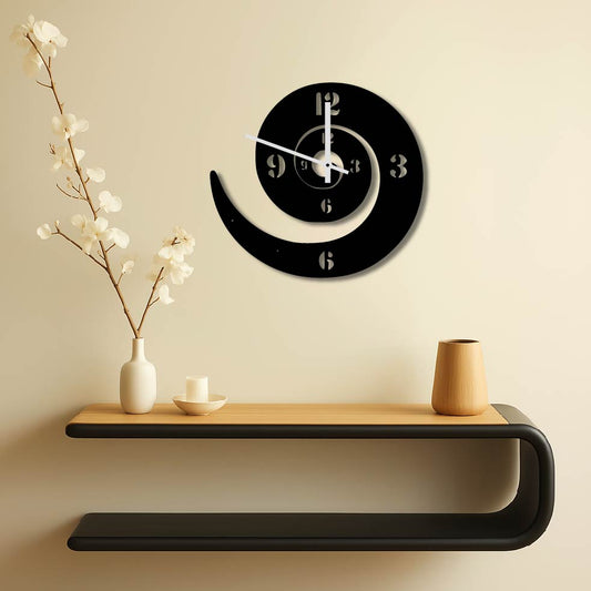 SWIRL 2 METAL WALL ART CLOCK