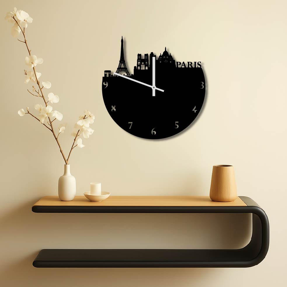 PARIS METAL WALL ART CLOCK