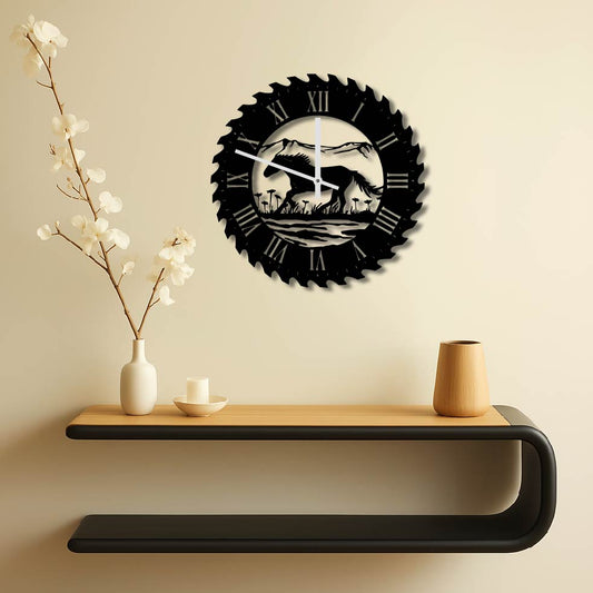 HORSE RUNNING METAL WALL ART CLOCK