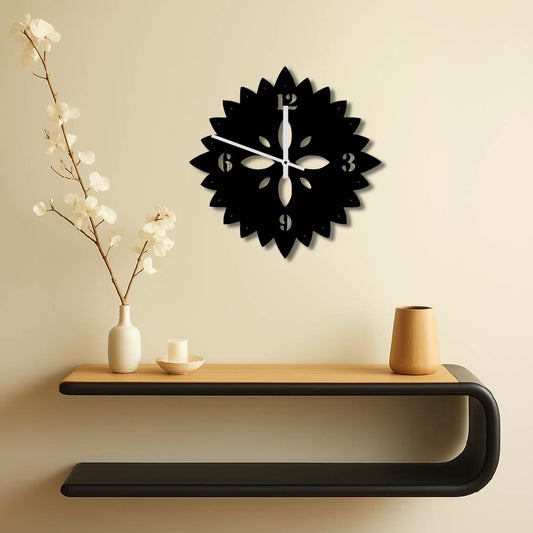 FLOWER OUTLINE METAL WALL ART CLOCK