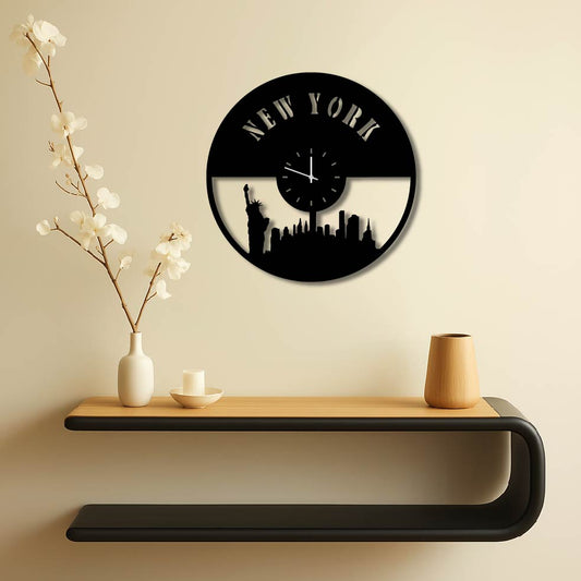 NEW YORK CITY METAL WALL ART CLOCK
