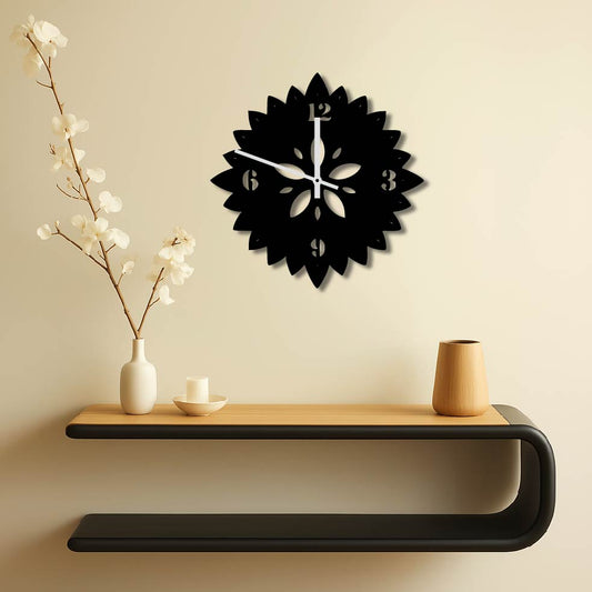 DAISY FLOWER METAL WALL ART CLOCK